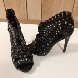Bebe black peep toe heels